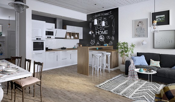 Светлая кухня в Екатеринбурге