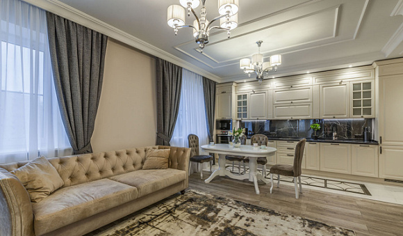 Бежевая кухня в Твери