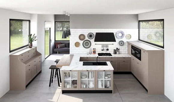 Бежевая кухня в Твери