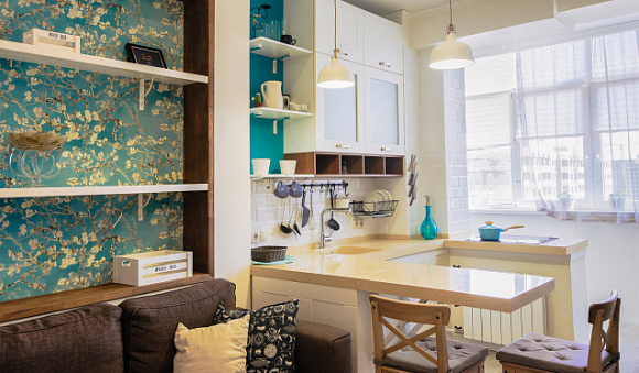 Бежевая кухня в Твери