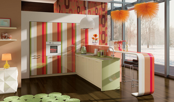 Бежевая кухня в Твери