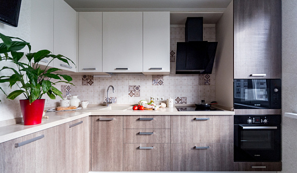 Бежевая кухня в Твери